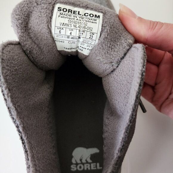 SOREL Waterproof Suede Sneaker | Size 6 | Leather Insulated Gray White NWT - Picture 5 of 6